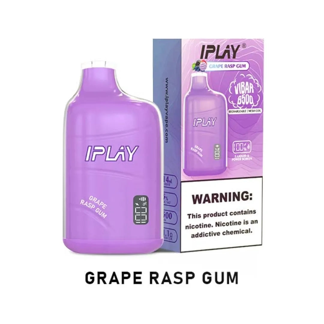 iPLAY VIBAR GRAPE RASP GUM